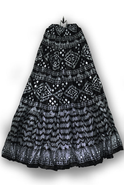 Combodeal - Big silver assuit blockprint skirt