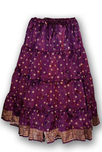 Purple silk 25 yard skirt with purple padma border