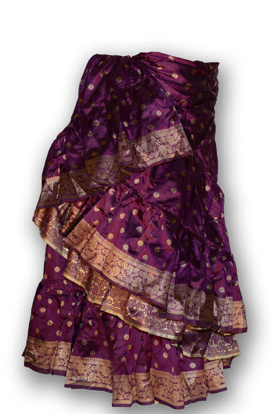 Purple silk 25 yard skirt with purple padma border