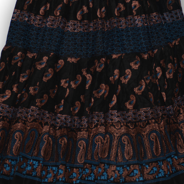 Black skirt - paisley blockprint