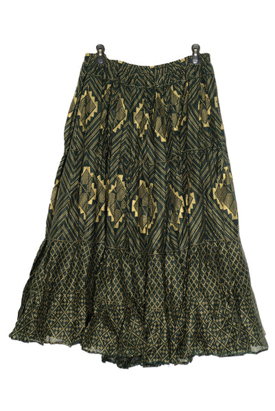 Combodeal - Gold assuit blockprint on green skirt