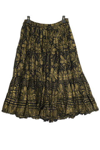 Black skirt - gold barock blockprint