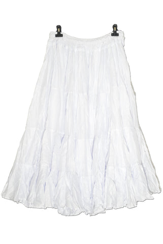 White cotton solid coloured skirt