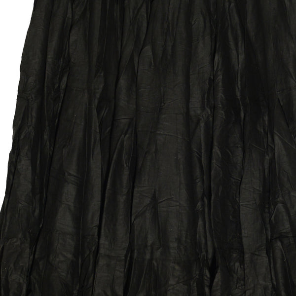 Black cotton solid coloured skirt
