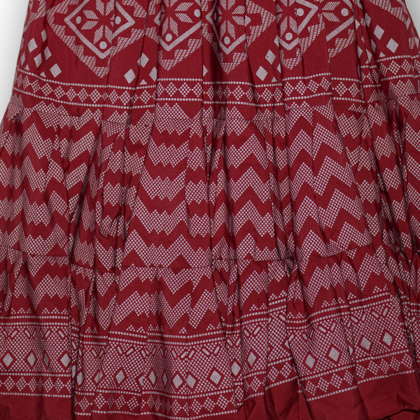 Red skirt - Big silver assuit blockprint