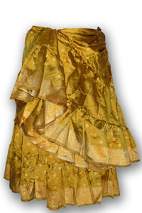 Gold silk 25 yard skirt with a gold padma border