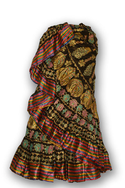 Combodeal - gold peacock skirt with Aishwarya Border