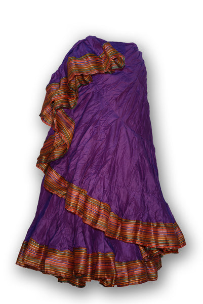 Purple cotton skirt with aishwarya border