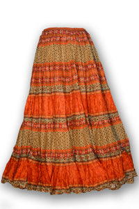 Orange floral skirt - digital print