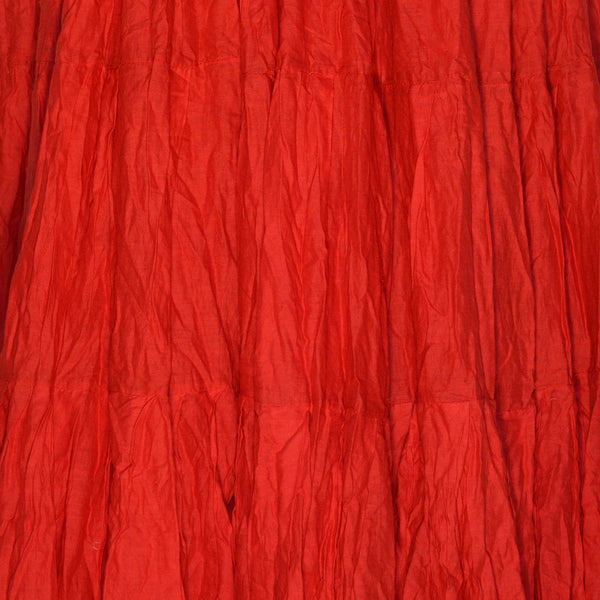 Red cotton solid coloured skirt