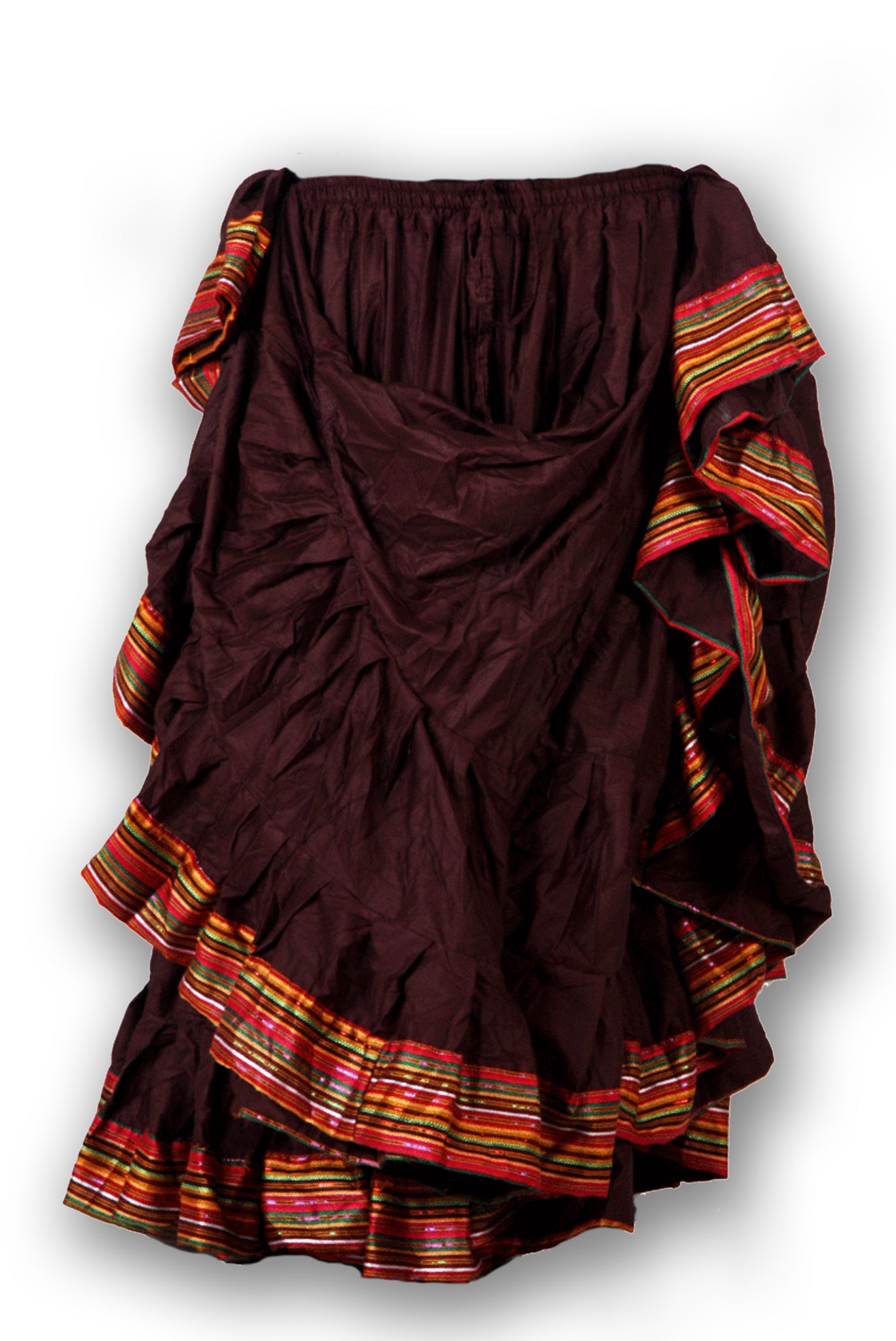 Dark brown cotton skirt with aishwarya border