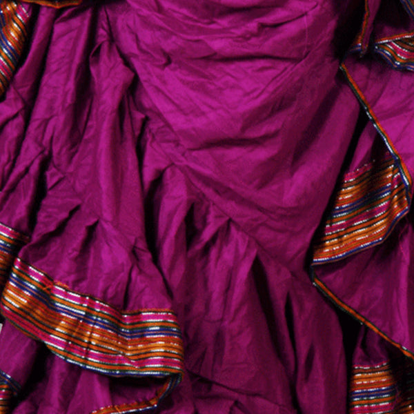 Magenta cotton skirt with aishwarya border