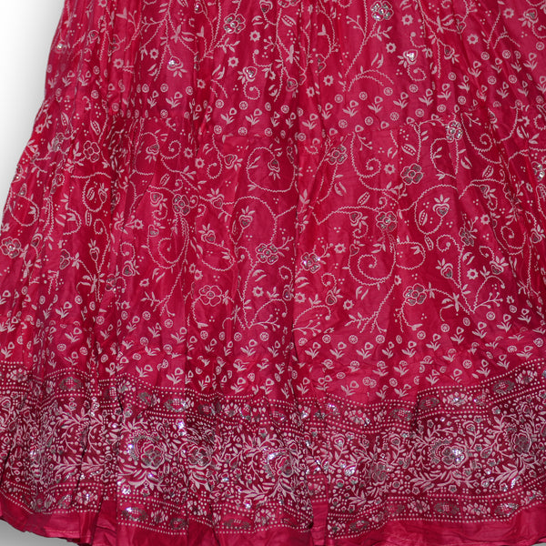 Bright pink skirt - Jodha maharani blockprint