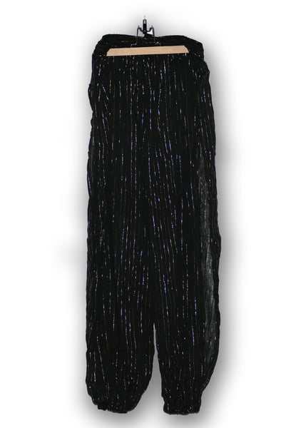 Black lurex pantaloon - with side splits