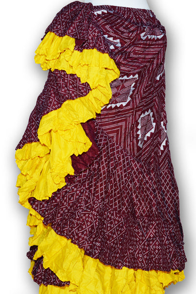 Combodeal - Silver assuit blockprint  burgundy skirt