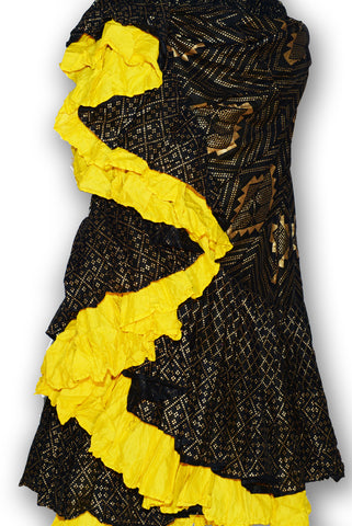 Combodeal - Gold assuit blockprint  black skirt