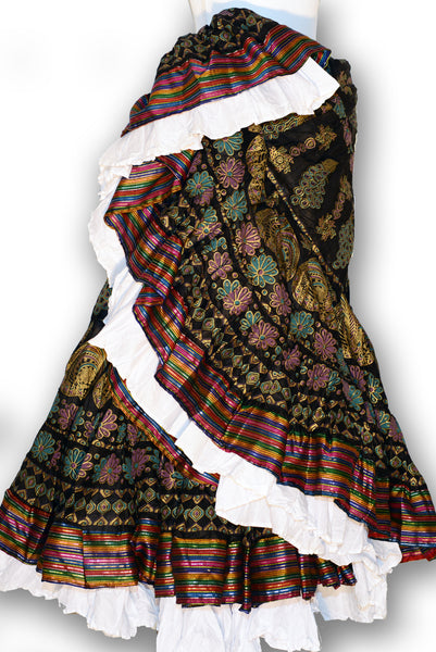 Combodeal - gold peacock skirt with Aishwarya Border