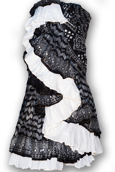 Combodeal - Big silver assuit blockprint skirt