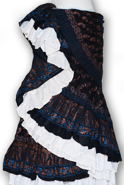 Combodeal - Black skirt with paisley blockprint