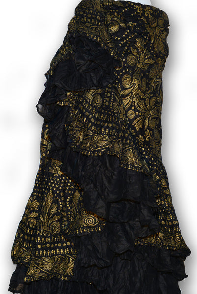 Combodeal - Gold barock blockprint skirt