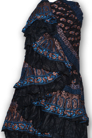 Combodeal - Black skirt with paisley blockprint